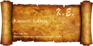Kaposi Edina névjegykártya